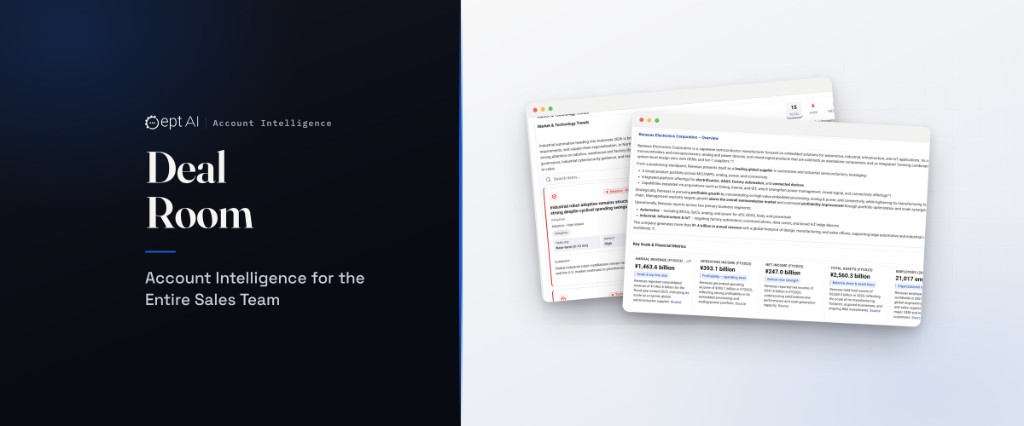 Deal Room by ept AI — account intelligence workspace for the entire sales team