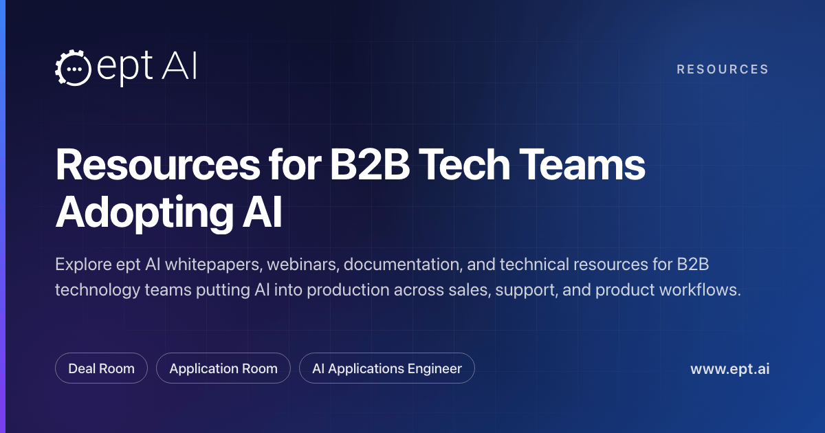 Resources for B2B Tech Teams Adopting AI | ept AI